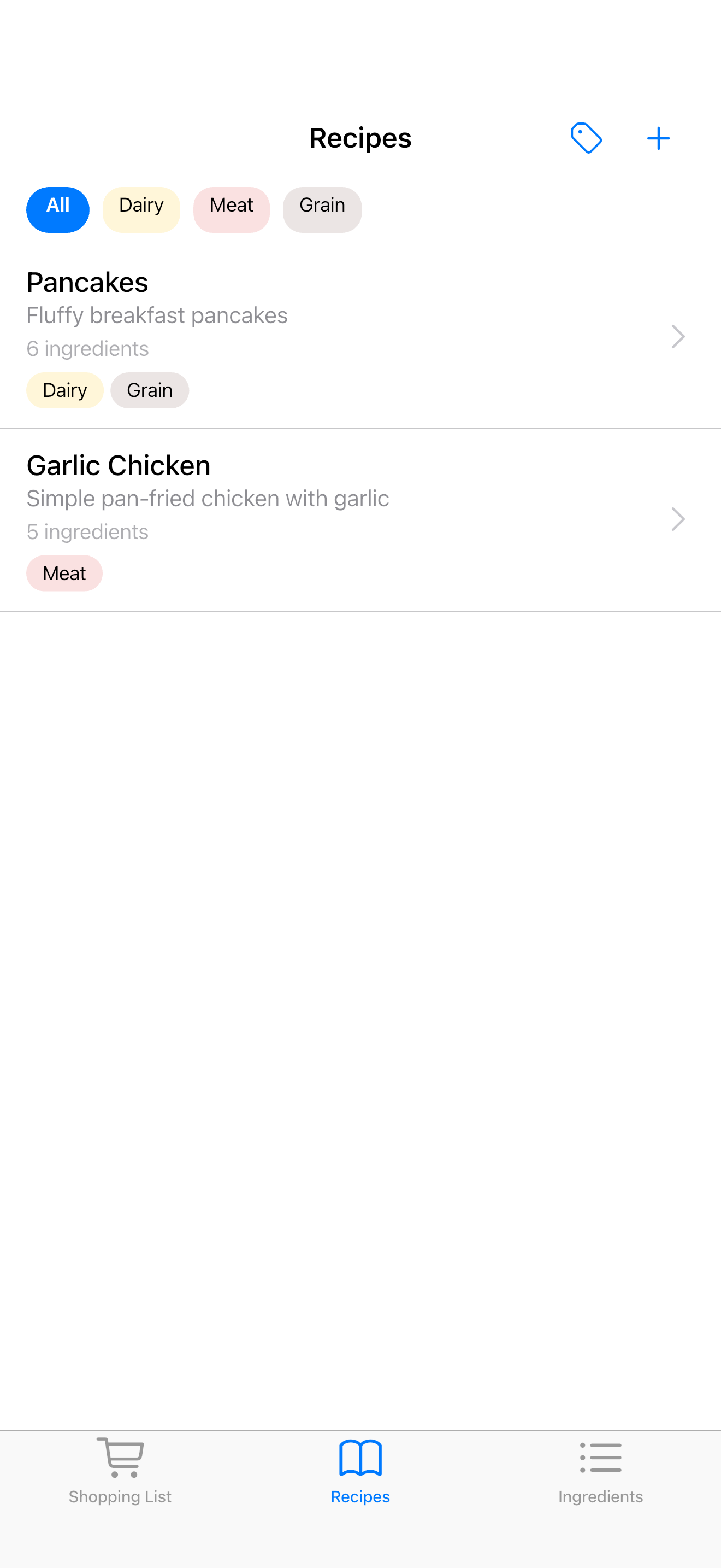 Simple Shopper iOS screenshot